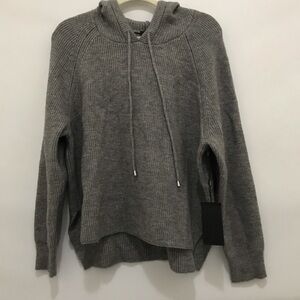 NWT CYRUS WOMENS HOODED KNITTED SWEATER JACKET GRAY Size M